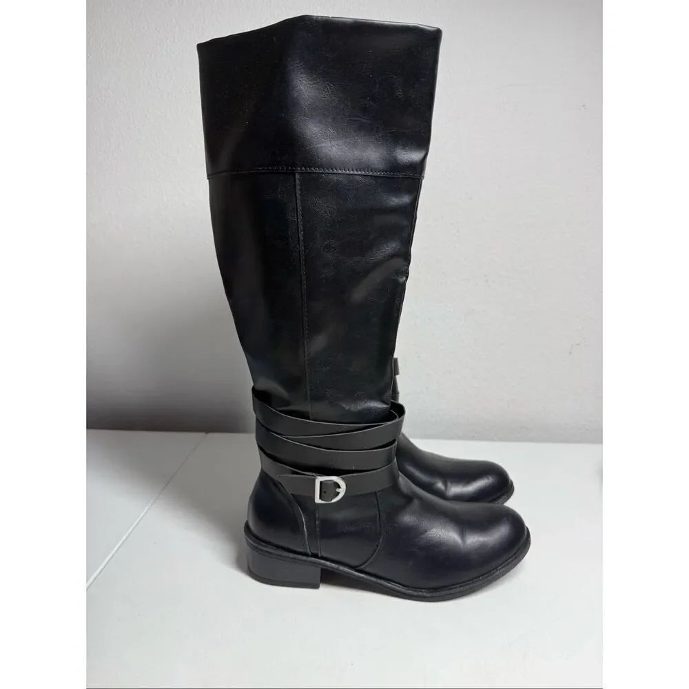 St. John's Bay Womens Douglas Stacked Heel Riding Boots Size 7.5